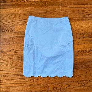 J Crew NWT Light Blue Scalloped Hem Skirt